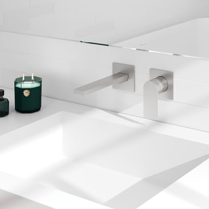 Μπαταρία Νιπτήρος Εντοιχισμού Alpha Two Satin Nickel AQG